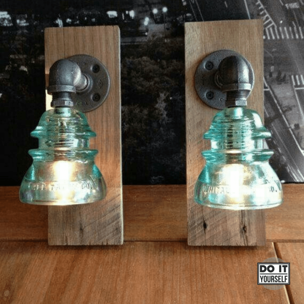 DIY iron pipe vanity light