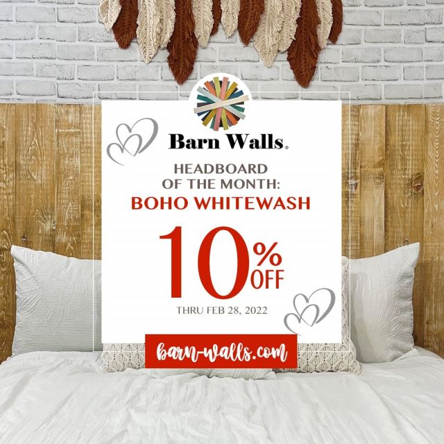 Hello February! 💕 Let's welcome this lovely month with our lovely headboard Boho Whitewash. You will fall in love with this Golden Oak oil-based stain with light strokes of white paint. 
10% OFF thru February 28th, 2022. 💲💲
Visit us at barn-walls.com and make your order today! 🥰

#headboards #february #beddesign #guestbedroom #bedframe #bedrooms #bedroomfurniture #bedroomupdate #bedroomenvy #instabedroom #bedroommakeover #beddecor #bedstyling #bedset #masterbedroom #bedroomdeco #bedroomstyling #bedroominspo #bedroom #rusticdecor